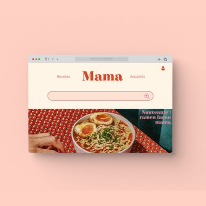 Mockup du site de recette développé