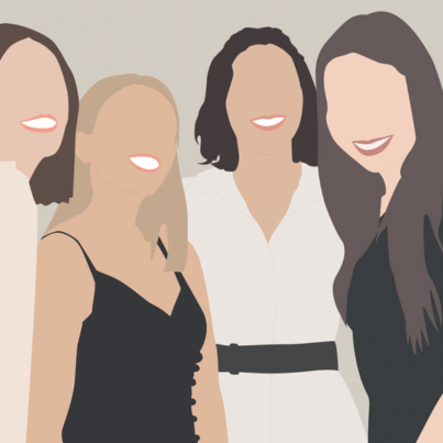 Illustration vectorielle d'une photo de 4 personnes